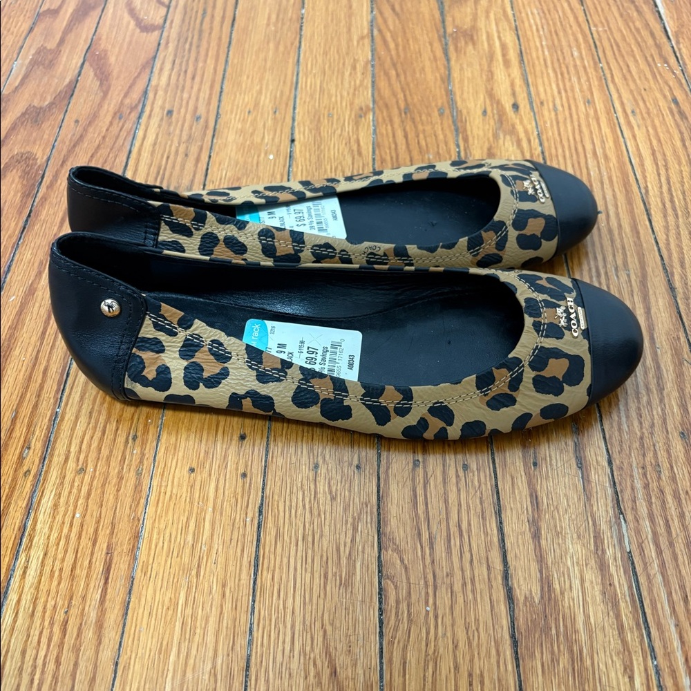Coach Leopard-Print Flats
